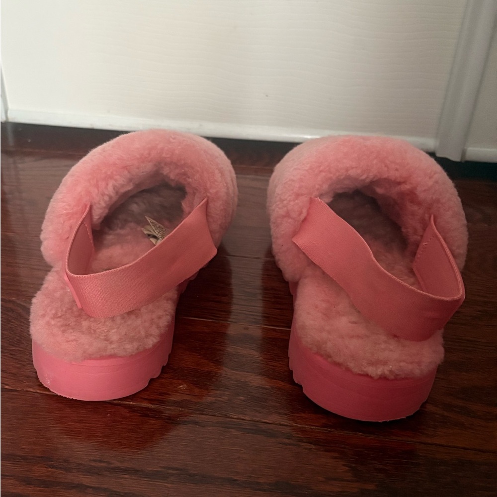 UGG Super Fluff Women's Pink/ Coral Slipper- Size 6 SLINGBACK SLIP ON - Picture 5 of 11